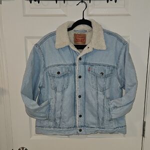 Sherpa Lined Denim Trucker Jacket